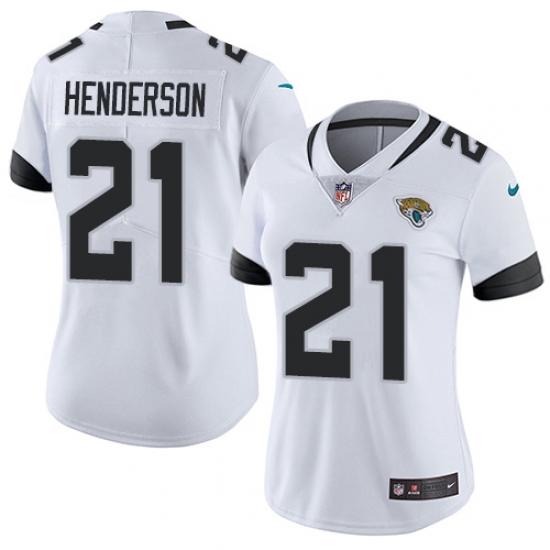 Women's Jacksonville Jaguars #21 C.J. Henderson White Stitched Vapor Untouchable Limited Jersey - Ujersey