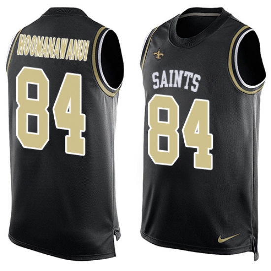 Men's Nike New Orleans Saints #84 Michael Hoomanawanui Limited Black Player Name & Number Tank Top NFL Jersey - Ujersey