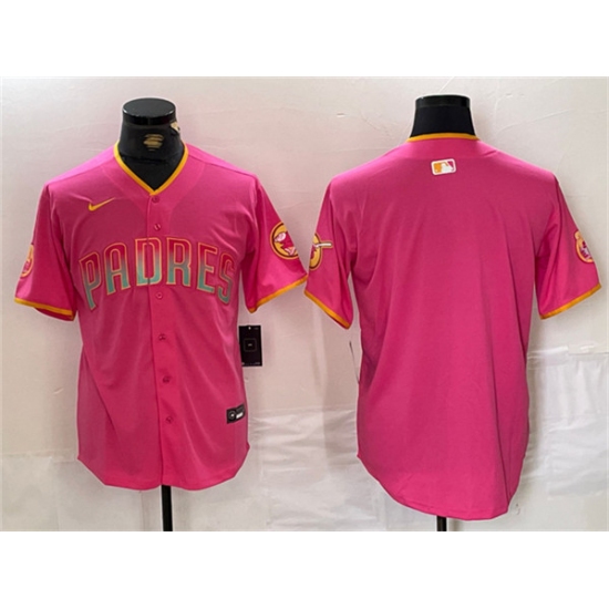 Men's San Diego Padres Blank Pink Cool Base Stitched Baseball Jersey
