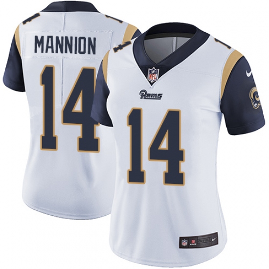 Women's Nike Los Angeles Rams #14 Sean Mannion Elite White NFL Jersey - Ujersey