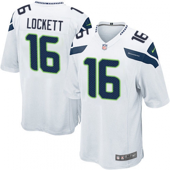 Men's Nike Seattle Seahawks #16 Tyler Lockett Game White NFL Jersey - Ujersey