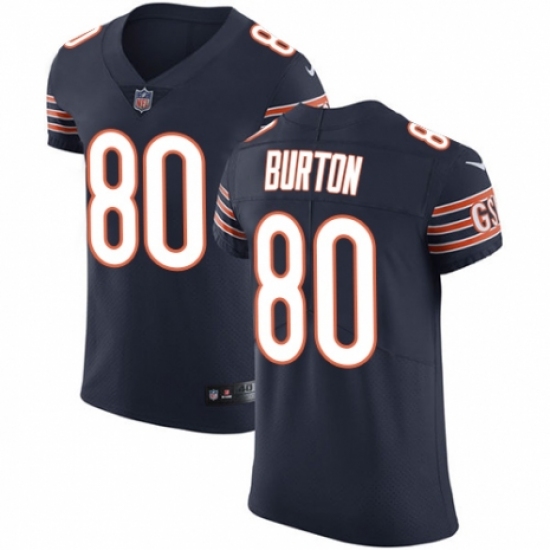 Men's Nike Chicago Bears #80 Trey Burton Navy Blue Team Color Vapor Untouchable Elite Player NFL Jersey - Ujersey