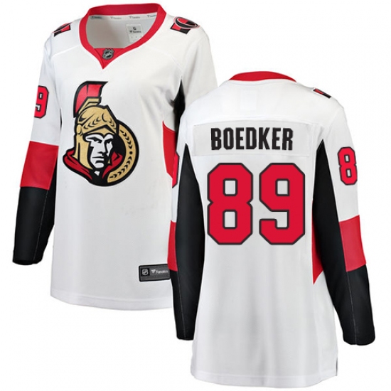 Women's Ottawa Senators #89 Mikkel Boedker Fanatics Branded White Away Breakaway NHL Jersey - Ujersey