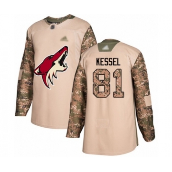 Youth Arizona Coyotes #81 Phil Kessel Authentic Camo Veterans Day Practice Hockey Jersey - Ujersey