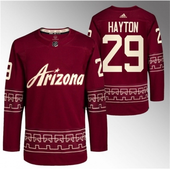 Men's Arizona Coyotes #29 Barrett Hayton Garnet Alternate Pro Jersey - Ujersey