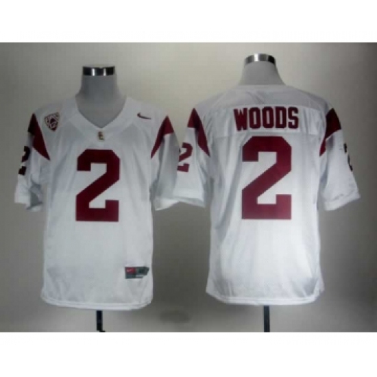 USC Trojans 2 Woods White Pac-12 Patch Jerseys