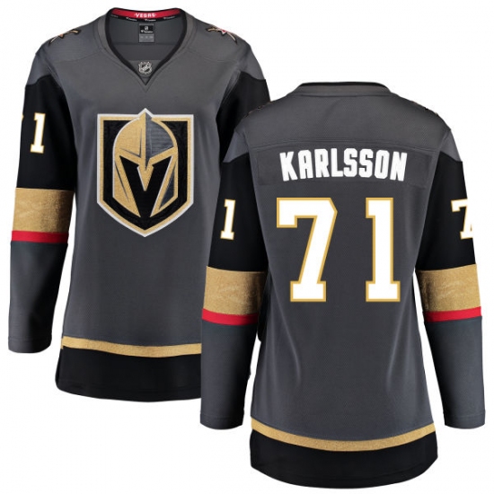 Women's Vegas Golden Knights #71 William Karlsson Authentic Black Home Fanatics Branded Breakaway NHL Jersey - Ujersey