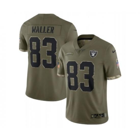 Men's Las Vegas Raiders #83 Darren Waller 2022 Olive Salute To Service Limited Stitched Jersey - Ujersey