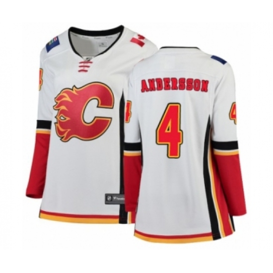 Women's Calgary Flames #4 Rasmus Andersson Authentic White Away Fanatics Branded Breakaway NHL Jersey - Ujersey