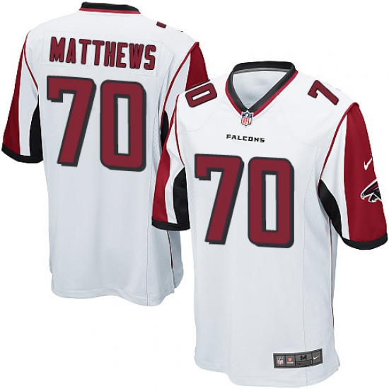 Men's Nike Atlanta Falcons #70 Jake Matthews Game White NFL Jersey - Ujersey