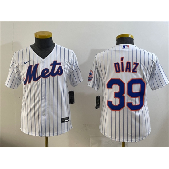Youth New York Mets #39 Edwin Díaz White Cool Base Stitched Baseball Jersey - Ujersey