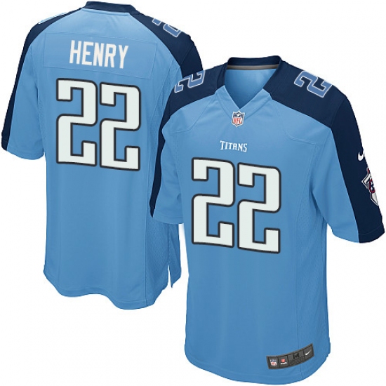 Men's Nike Tennessee Titans #22 Derrick Henry Game Light Blue Team Color NFL Jersey - Ujersey