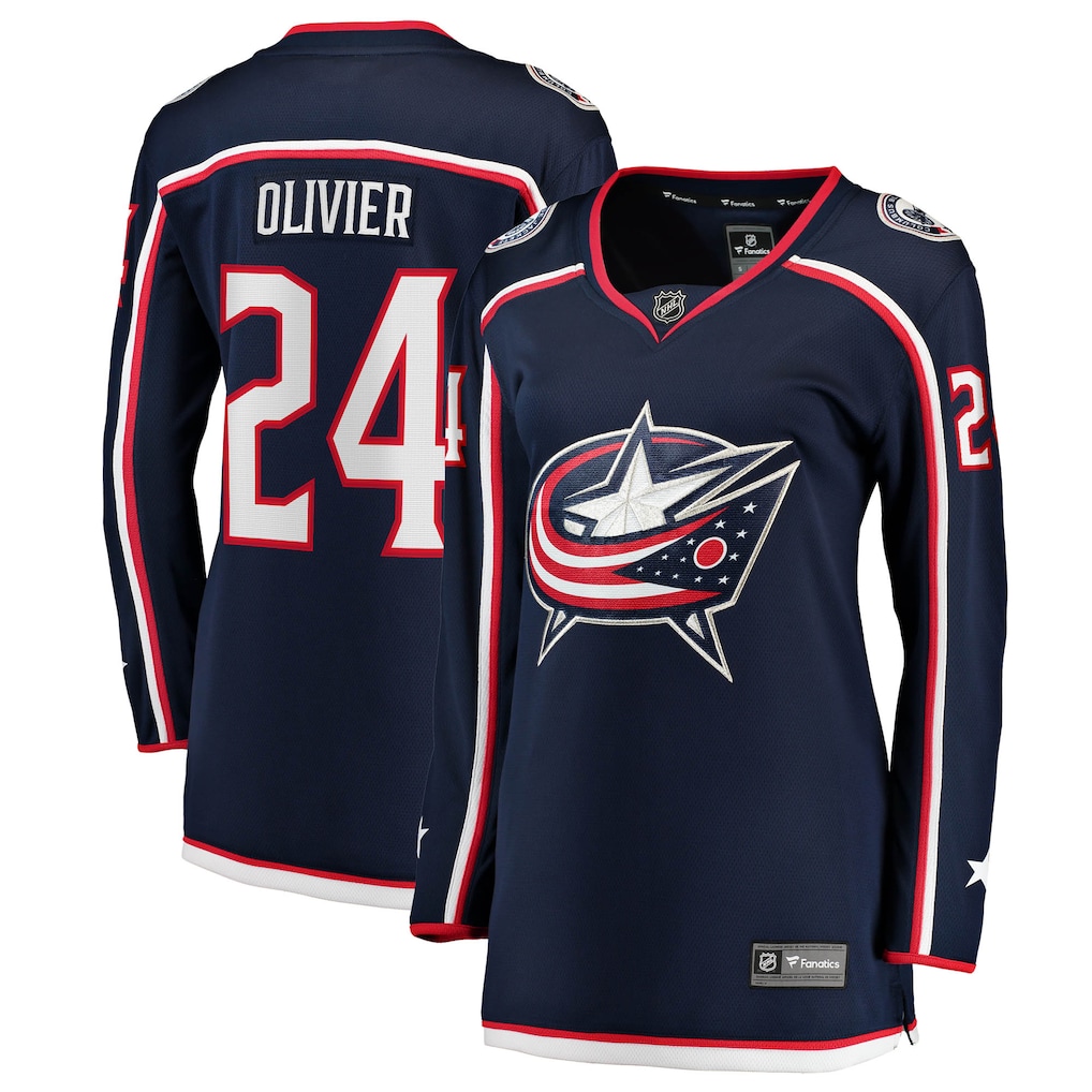 Women's Columbus Blue Jackets Mathieu Olivier Fanatics Navy Home Breakaway Jersey - ujerseystore