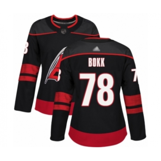 Women's Carolina Hurricanes #78 Dominik Bokk Authentic Black Alternate Hockey Jersey - Ujersey