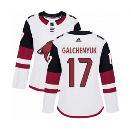 Women's Adidas Arizona Coyotes #17 Alex Galchenyuk Authentic White Away NHL Jersey - Ujersey