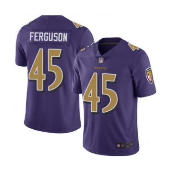 Men's Baltimore Ravens #45 Jaylon Ferguson Limited Purple Rush Vapor Untouchable Football Jersey - Ujersey