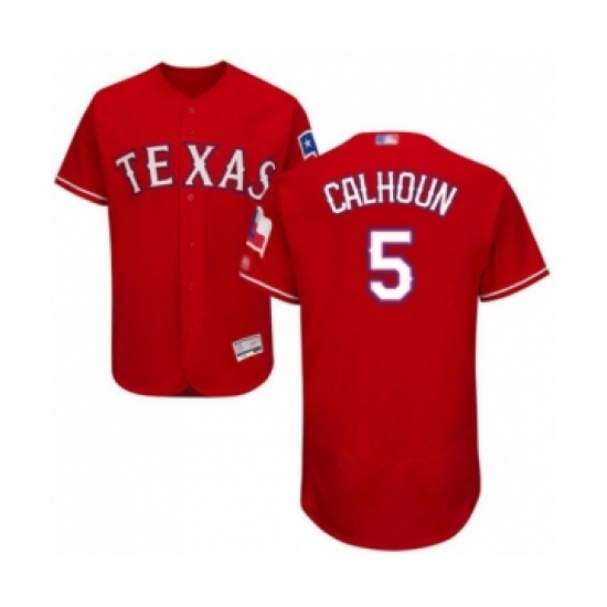 Men's Texas Rangers #5 Willie Calhoun Red Alternate Flex Base Authentic Collection Baseball Player Jersey - Ujersey