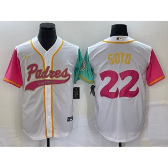 Men's San Diego Padres #22 Juan Soto White NEW 2023 City Connect Cool Base Stitched Jersey - Ujersey