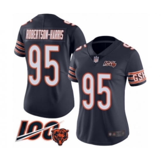 Women's Chicago Bears #95 Roy Robertson-Harris Navy Blue Team Color 100th Season Limited Football Jersey - Ujersey