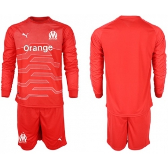 Marseille Blank Red Goalkeeper Long Sleeves Soccer Club Jersey