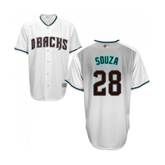 Men's Arizona Diamondbacks #28 Steven Souza Replica White Capri Cool Base Baseball Jersey - Ujersey