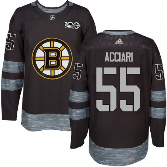 Men's Adidas Boston Bruins #55 Noel Acciari Authentic Black 1917-2017 100th Anniversary NHL Jersey - Ujersey