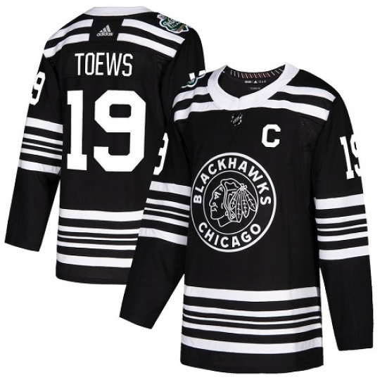 Men's Adidas Chicago Blackhawks #19 Jonathan Toews Authentic Black 2019 Winter Classic NHL Jersey - Ujersey