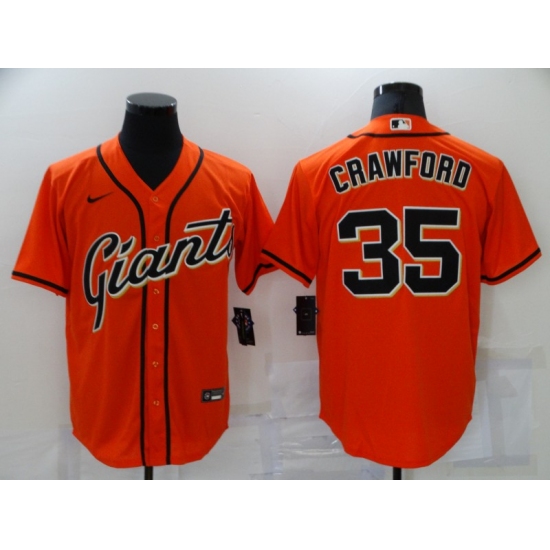 Men's San Francisco Giants #35 Brandon Crawford Authentic Orange Game Jersey - Ujersey