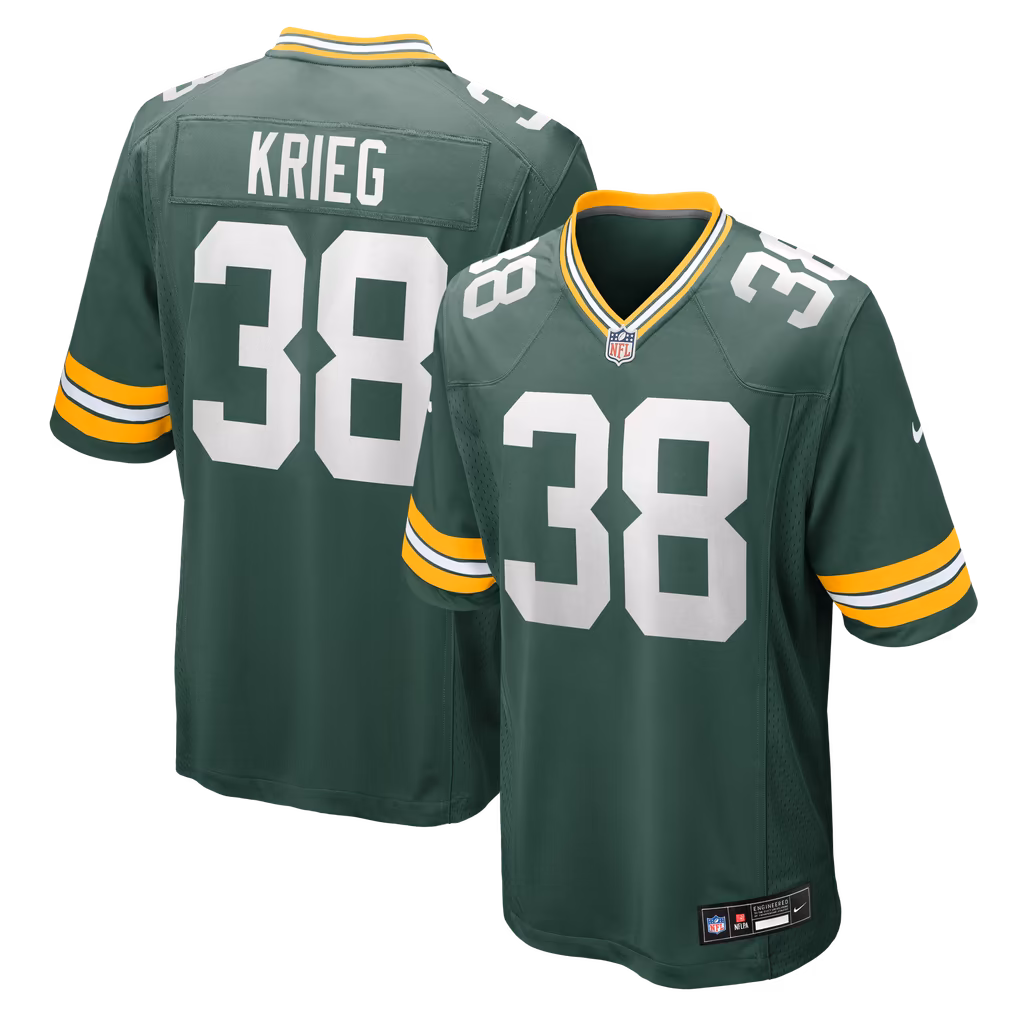 Men's Green Bay Packers Lenny Krieg Nike Green Team Game Jersey