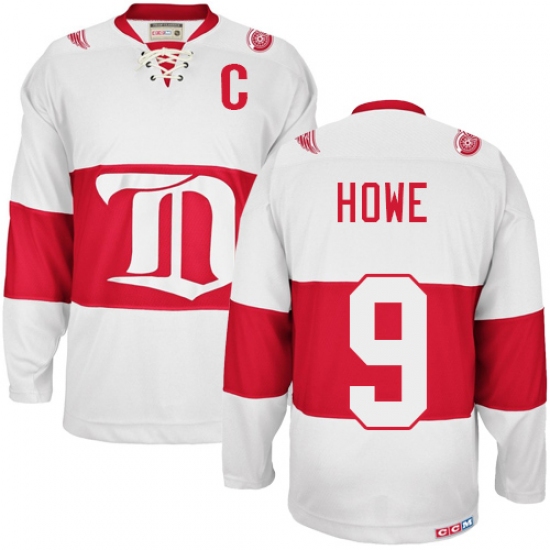 Men's CCM Detroit Red Wings #9 Gordie Howe Premier White Winter Classic Throwback NHL Jersey - Ujersey