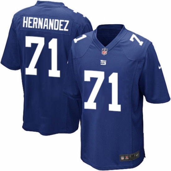 Men's Nike New York Giants #71 Will Hernandez Game Royal Blue Team Color NFL Jersey - Ujersey