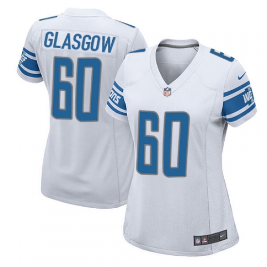 Women's Nike Detroit Lions #60 Graham Glasgow Game White NFL Jersey - Ujersey