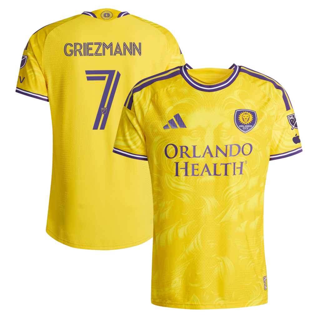 Men's Orlando City SC Antoine Griezmann adidas Yellow 2026 Sunken Treasure Kit On-Field Authentic Jersey - Ujersey