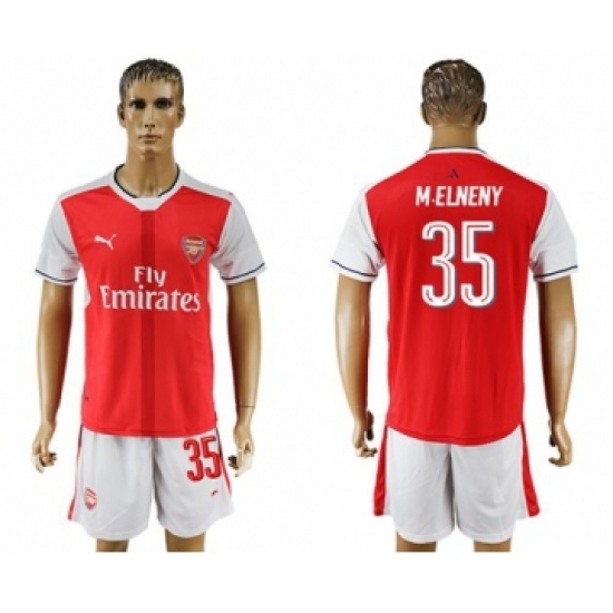 Arsenal #35 M.Elneny Champions League Home Soccer Club Jersey