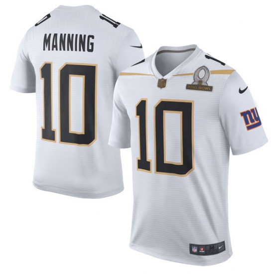 Men's Nike New York Giants #10 Eli Manning Elite White Team Rice 2016 Pro Bowl NFL Jersey - Ujersey