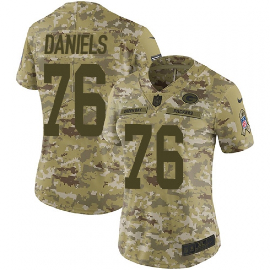 Women's Nike Green Bay Packers #76 Mike Daniels Limited Camo 2018 Salute to Service NFL Jersey - Ujersey