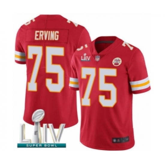 Men's Kansas City Chiefs #75 Cameron Erving Red Team Color Vapor Untouchable Limited Player Super Bowl LIV Bound Football Jersey