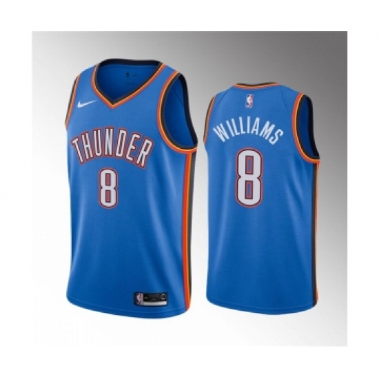Men's Oklahoma City Thunder #8 Jaylin Williams Blue Icon Edition Stitched Basketball Jersey - Ujersey