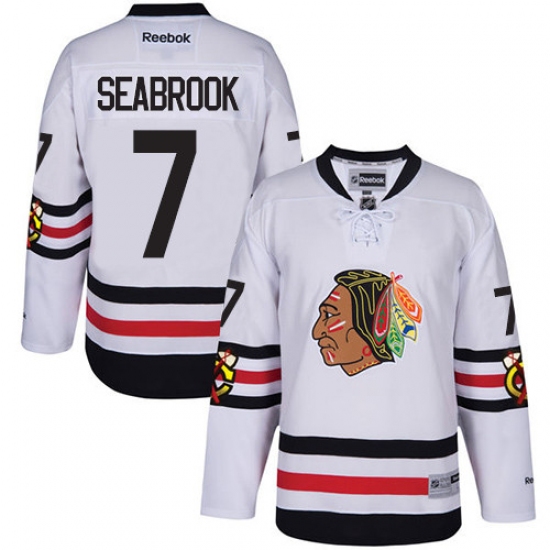 Men's Reebok Chicago Blackhawks #7 Brent Seabrook Premier White 2017 Winter Classic NHL Jersey - Ujersey