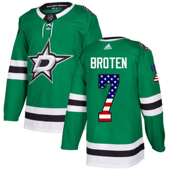 Youth Adidas Dallas Stars #7 Neal Broten Authentic Green USA Flag Fashion NHL Jersey - Ujersey
