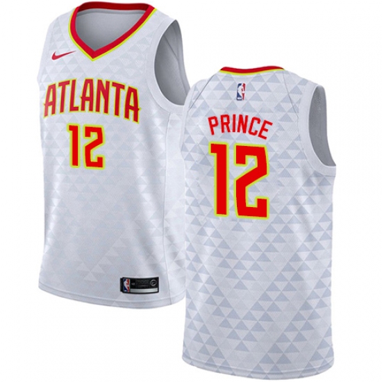 Men's Nike Atlanta Hawks #12 Taurean Prince Swingman White NBA Jersey - Association Edition - Ujersey
