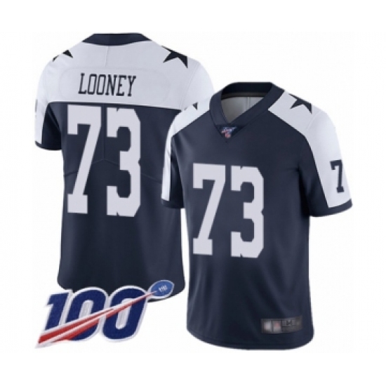 Men's Dallas Cowboys #73 Joe Looney Navy Blue Throwback Alternate Vapor Untouchable Limited Player 100th Season Football Jersey - Ujersey