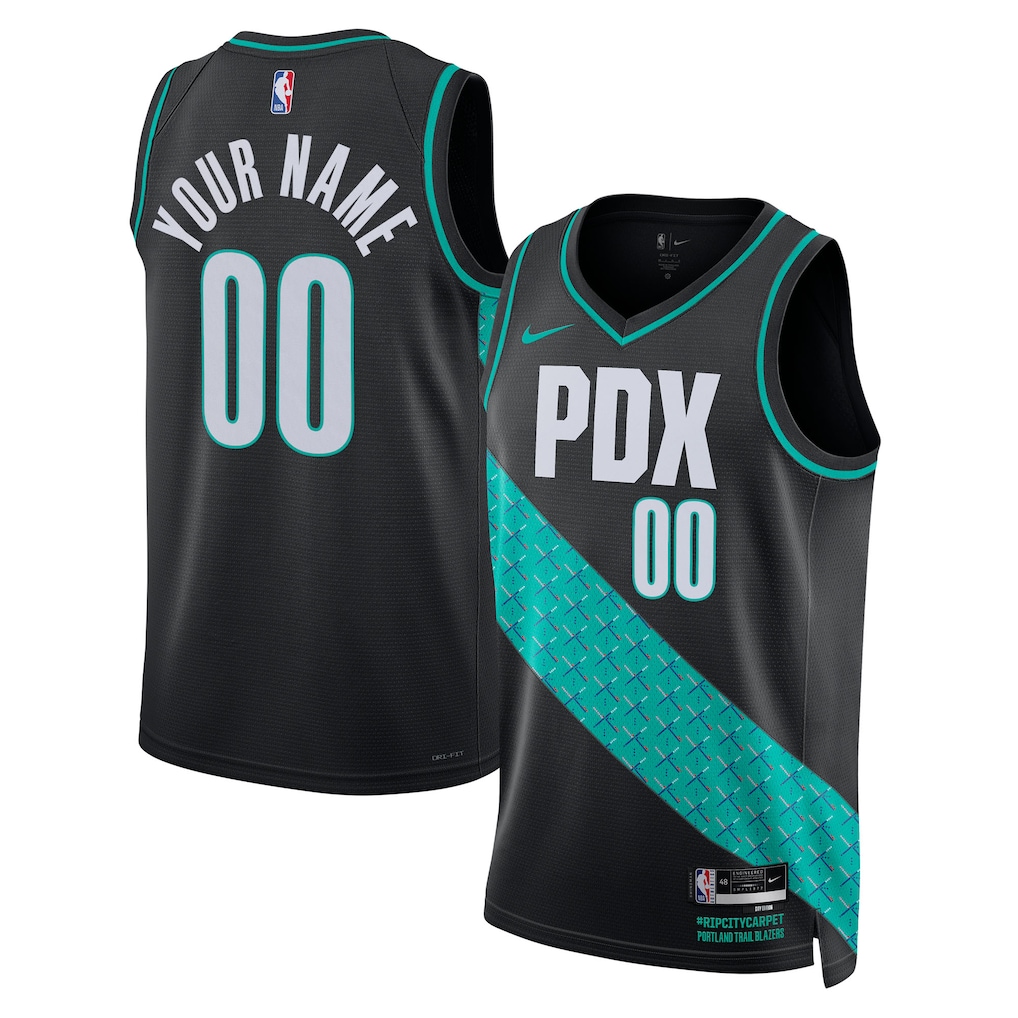 Unisex Portland Trail Blazers Nike Black 2025/26 City Edition Swingman Custom Jersey - ujerseystore