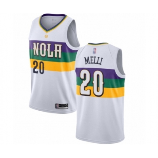 Women's New Orleans Pelicans #20 Nicolo Melli Swingman White Basketball Jersey - City Edition - Ujersey