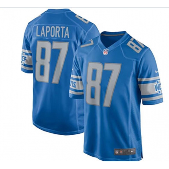 Men's Nike Detroit Lions #87 Sam Laporta Blue Team Limited Jersey - Ujersey