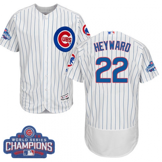 Men's Majestic Chicago Cubs #22 Jason Heyward White 2016 World Series Champions Flexbase Authentic Collection MLB Jersey - Ujersey