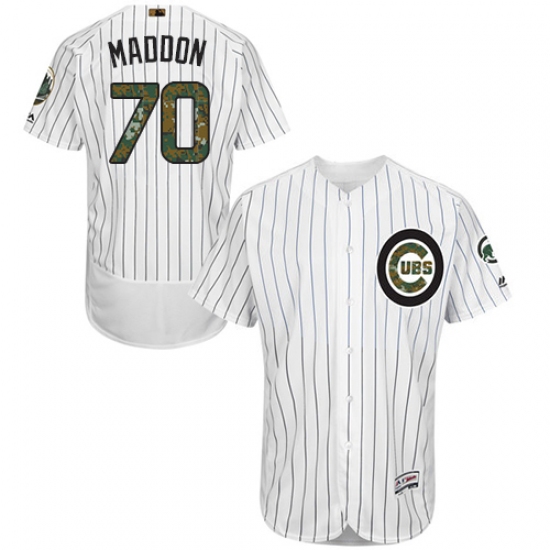 Men's Majestic Chicago Cubs #70 Joe Maddon Authentic White 2016 Memorial Day Fashion Flex Base MLB Jersey - Ujersey