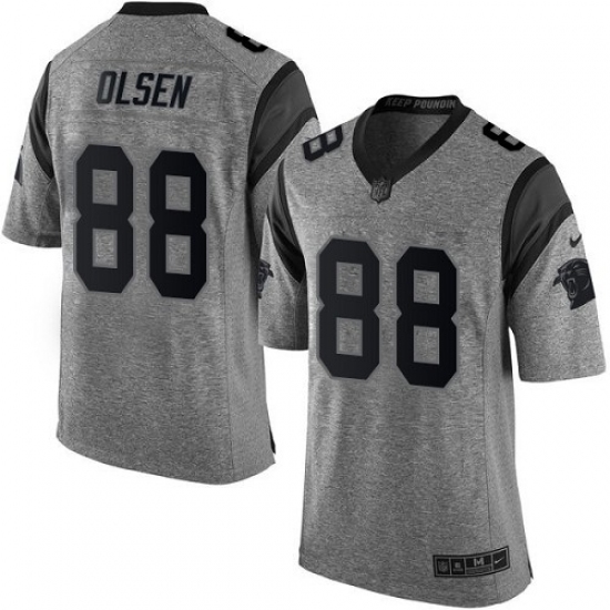 Men's Nike Carolina Panthers #88 Greg Olsen Limited Gray Gridiron NFL Jersey - Ujersey