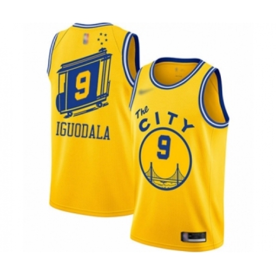 Women's Golden State Warriors #9 Andre Iguodala Swingman Gold Hardwood Classics Basketball Jersey - The City Classic Edition - Ujersey