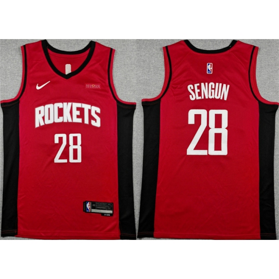 Men's Houston Rockets #28 Alperen Sengun Red Icon Edition Stitched Jersey - Ujersey